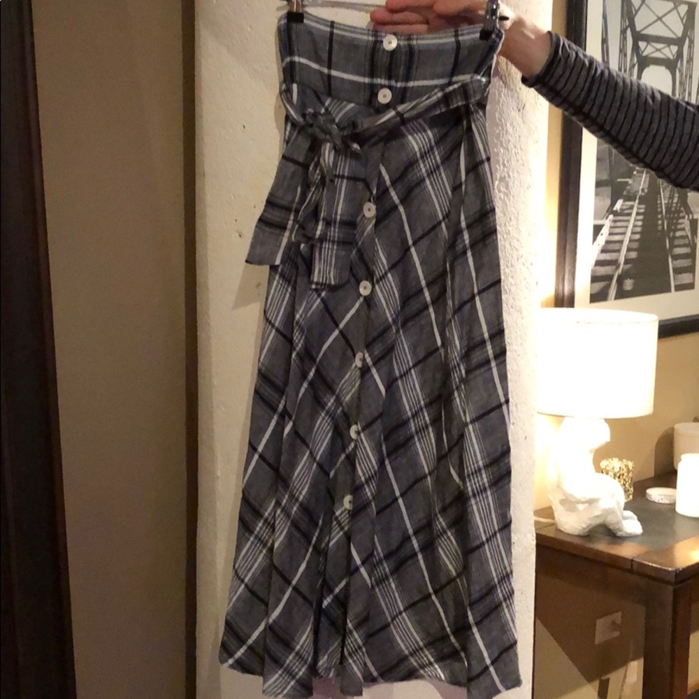Zara plaid midi skirt